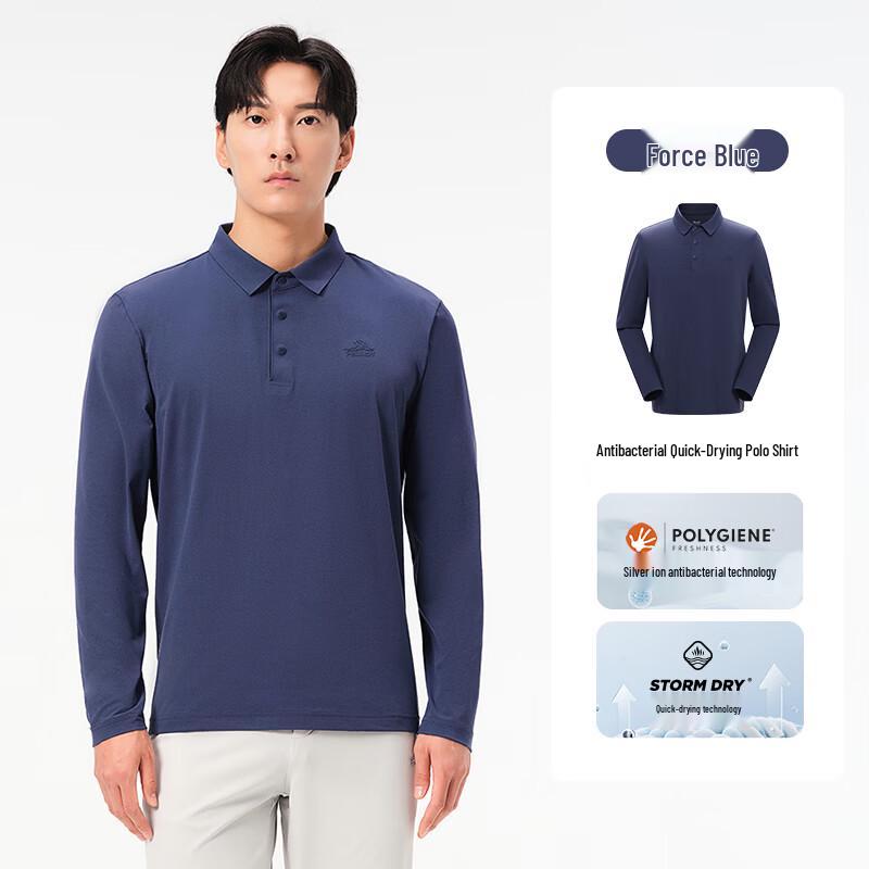 Pelliot Men's Quick-Dry Long-Sleeve Polo Shirt