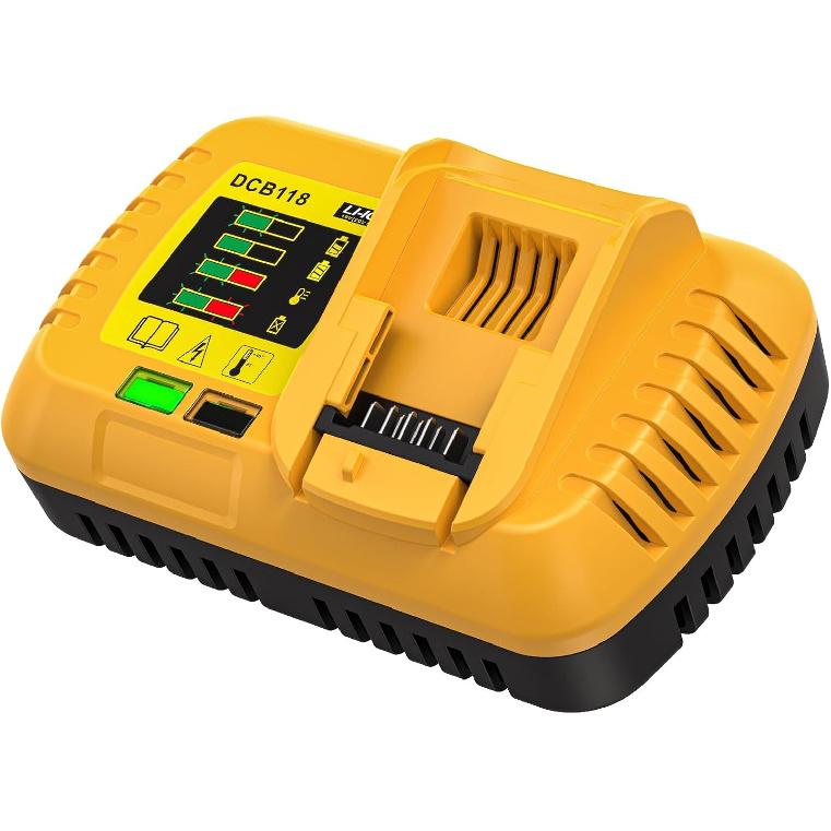 DCB118 Rapid Charge for Dewalt - Replace 20V and 60V MAX Rapid Charge, Compatible with All 20V and 60V MAX DEWALT Batteries (Charger Only)