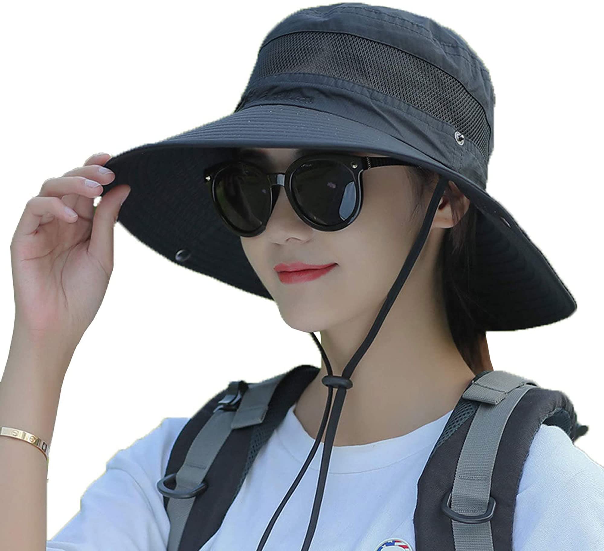 

Sun UV Protection Outdoor Safari Work Cycling Wide Black [MonikaSun] Hat, Hat, Hat, Women s Outdoor, Men s Outdoor, Hat, Hat, Brim, Women s Cap, чорний