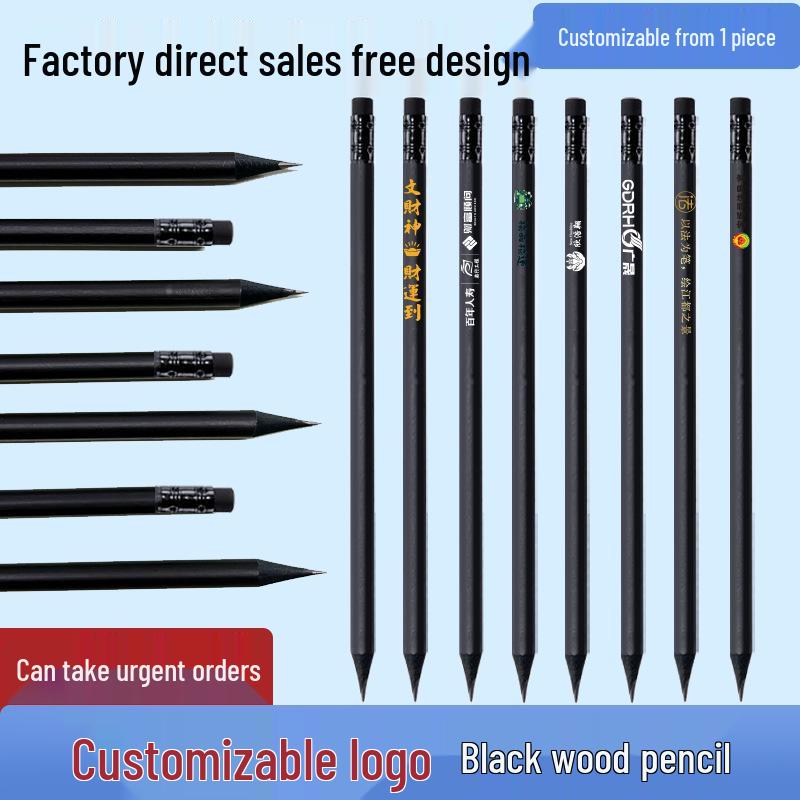 Custom Logo Round Blackwood HB Pencil – Premium Hardened Poplar for Writing & Sketching