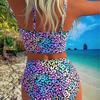 European and American Babes Plus Size Sexy Tight Backless Thin Bikini High Waist Thin Two-piece Set