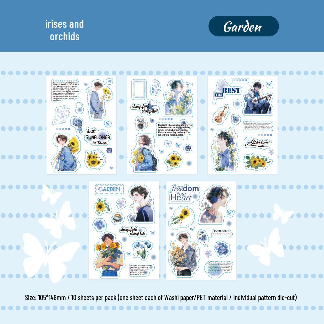 Retro Story Sticker Book: Mu Guang Confession Series - 10 Sheets of Character Boy Journal Decor.