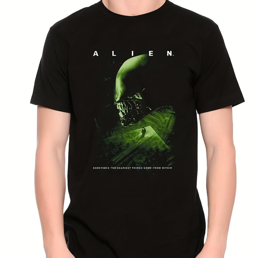 Design for Alien 1979 Vintage SciFi Movie Graphic Tee Official Xenomorph Facehugger for Alien Print Unisexs Tshirts for Summer
