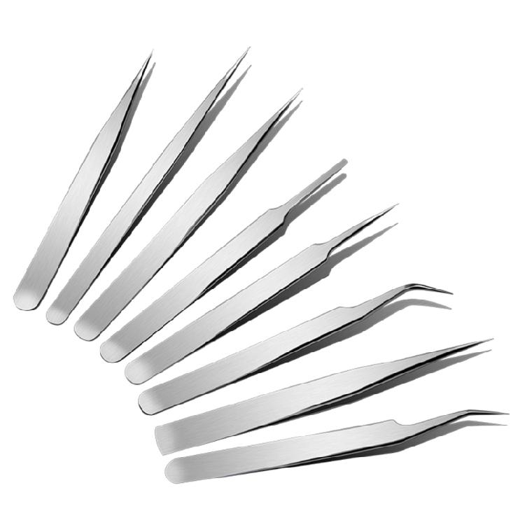 Precision Tweezers Stainless Steel Straight Tweezers for Electronics Laboratory Work Jewelry Making Craft Soldering
