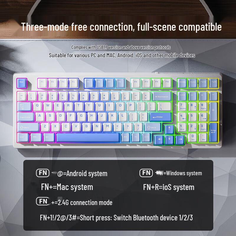 Lenovo GK10 Three-Mode Hot-Swappable RGB Mechanical Keyboard
