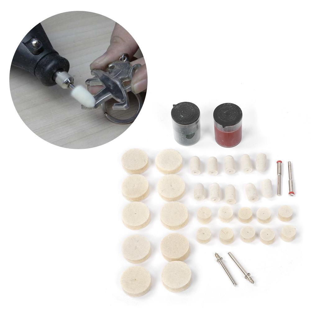 36PCS Wool Felt Grinding Buffing Wheels Pads Kit Wool Polishing Accessories
