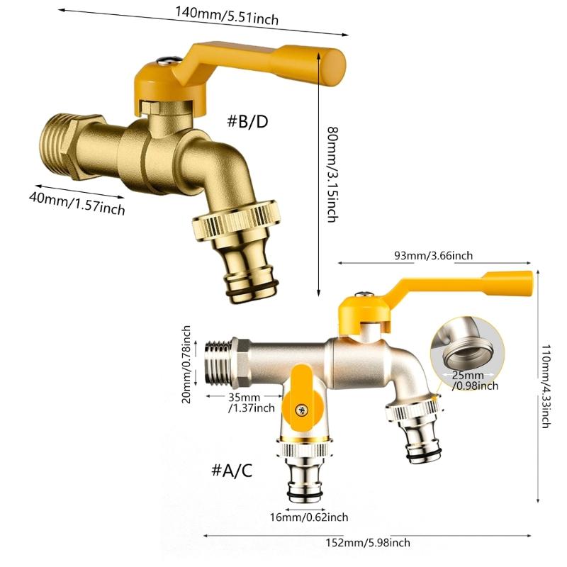 Upgrades Outdoor Tap Corrosions Resistant Outdoor Freeze Proof Spigot Outdoor Water Spigot Multiple for Farm Irrigation