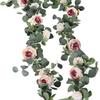 Green Eucalyptus Leaves Artificial Poeny Vine Plant Wall Decorative Flower  Bar Decoration