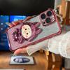 Cute Cartoon Mirror Phone Holder Glitter Gradient Plating Phone Case Cover for iPhone 17 16 15 14 13 12 11 Pro Max Plus Air