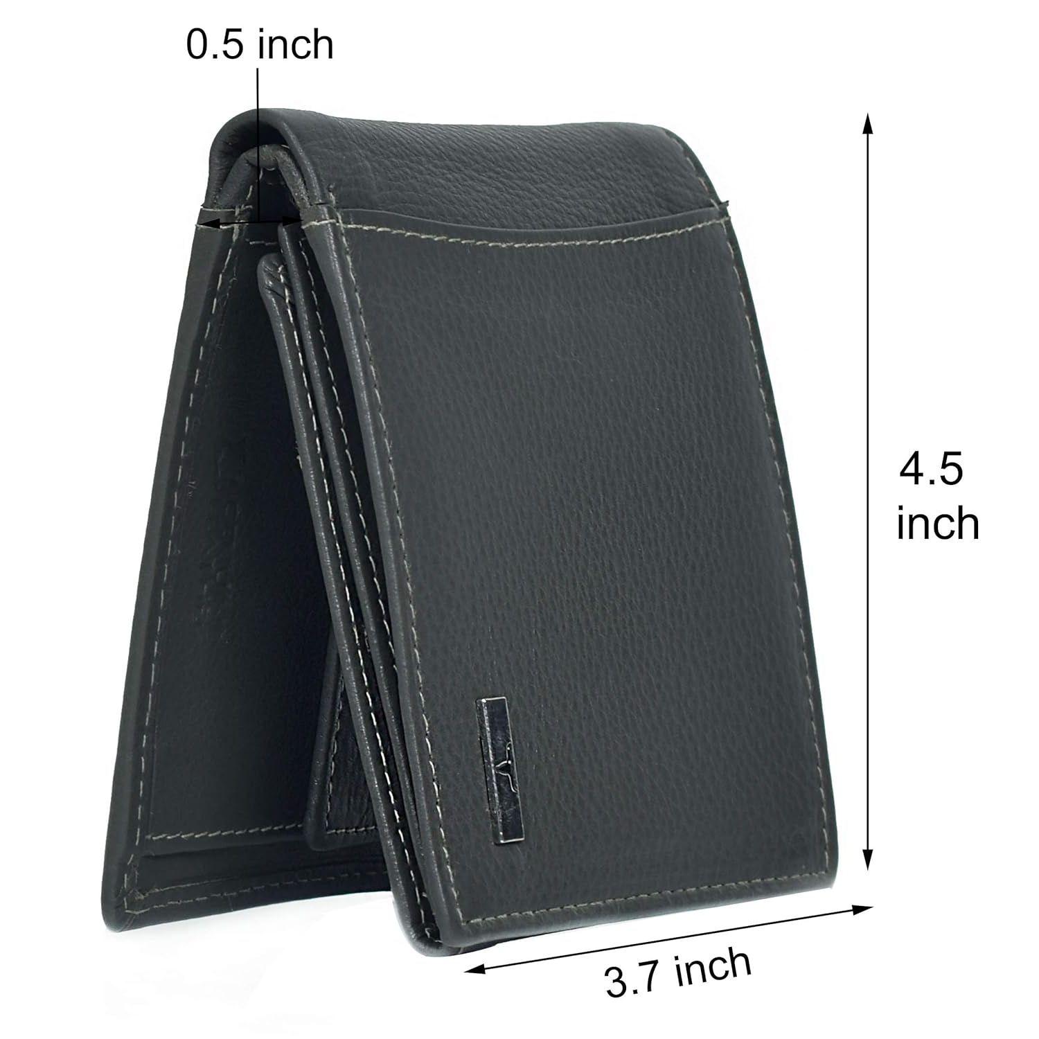 Серый кожаный мужской кошелек Oliver — фото 5