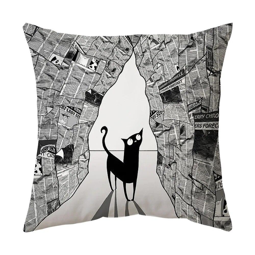 Sofa Chair Bed Living Room Decorative Pillowcase Fashion Cartoon Cute Cat Pillowcase