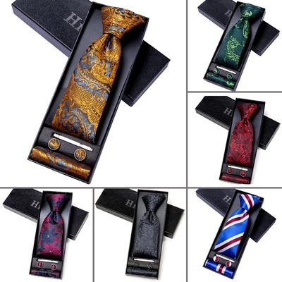 20 Styles de mode hommes cravate Paisley cravate mouchoir boutons de manchette paquet de boîte-cadeau
