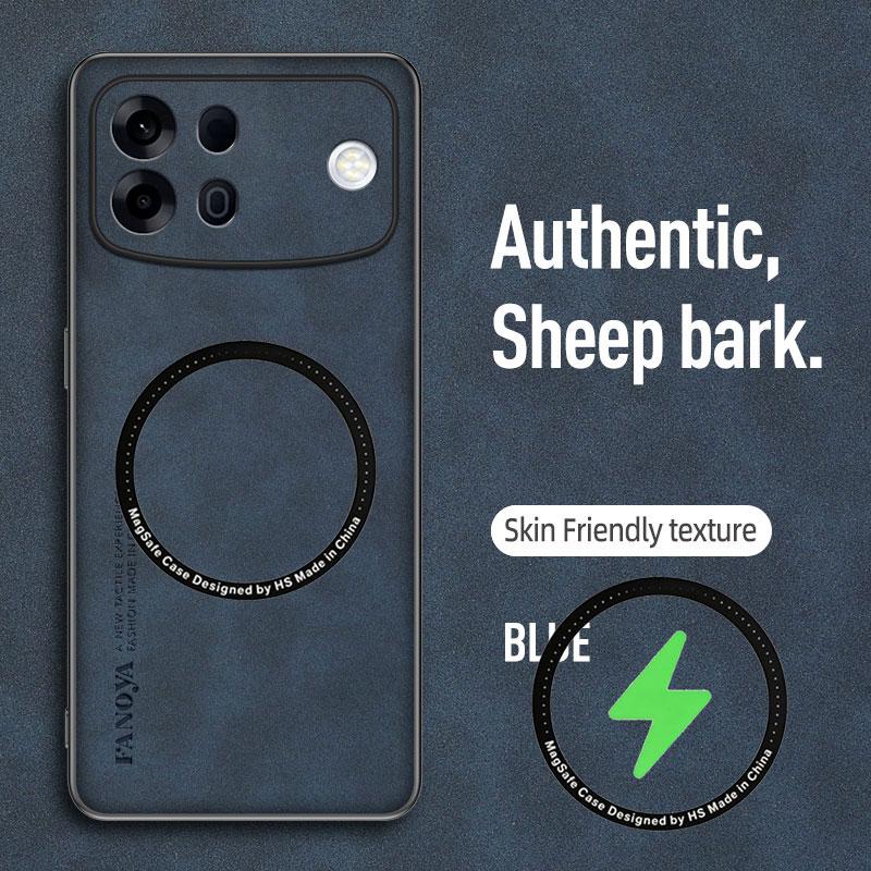 For Magsafe Case For OPPO A7 Pro Max Sheepskin Leather Shockproof Case For OPPO A7Pro Max Magnetic Wireless Charging Phone Cover