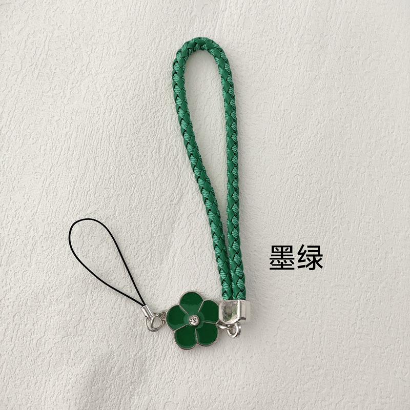 Camellia Clover Nylon Woven Wrist Phone Lanyard Mobile Phone Case Pendant