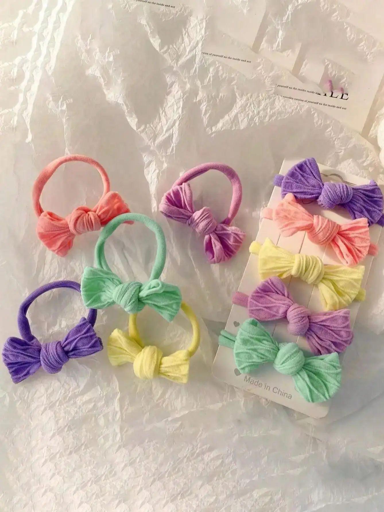 

10 шт. Модные простые резинки для волос с дофаминовым бантом для женщин, девочек, для вечеринок, аксессуары для волос