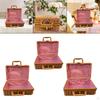 Imitation Rattan Storage Basket Handwoven Suitcase with Lid Woven Organizer Bin for Counter