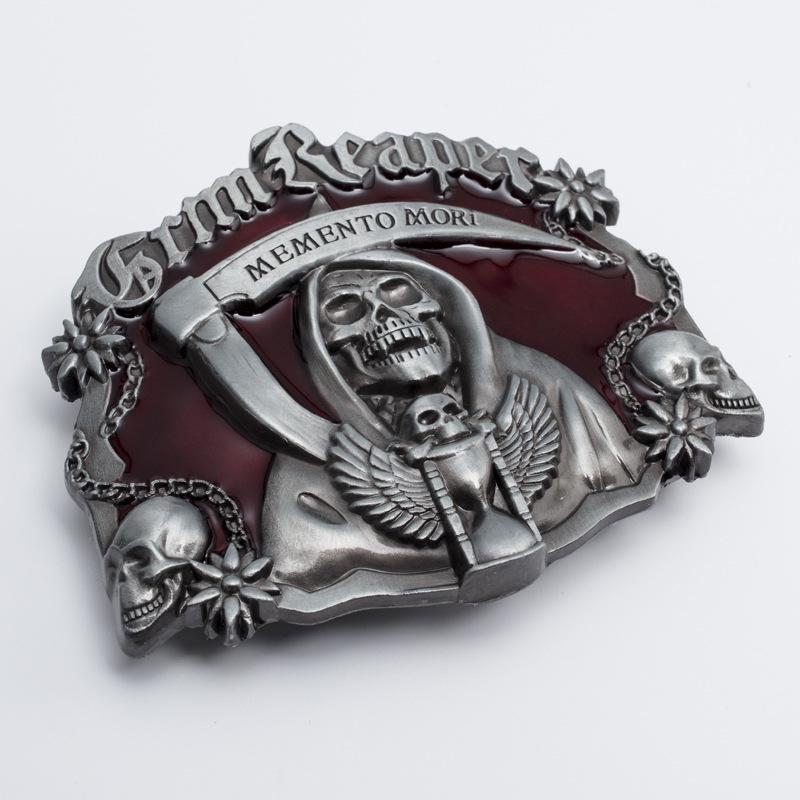 Men's Trendy Red Retro Skull Punk Belt Buckle