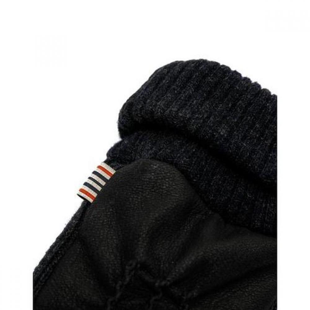 Daks Black Leather Suede Touch Gloves For Smartphone Dcgv0f171