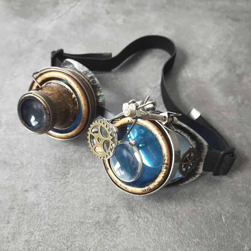 Goth Steampunk Goggles Welding Vintage Cosplay Glasses Halloween Eyewears Accessory for Women Men Cosplay Party