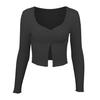 Spring and Summer New Long-sleeved Open-button Cardigan Top, Sexy Button-knitted T-shirt