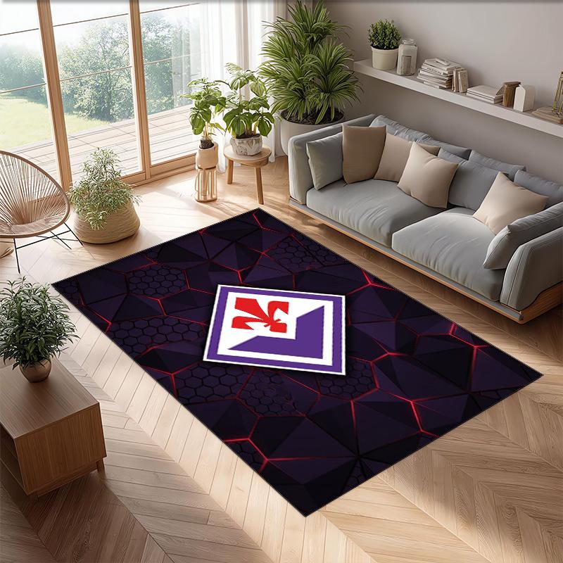 Fiorentina FC Soccer Football Pattern Soft Area Rug Non Slip Indoor Floor Carpet Sports Decor Mat for Bedroom