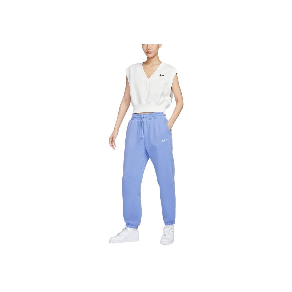 Nike Sportswear Phoenix Fleece High-Waisted Soft Solid Color Fleece Pants Women bottoms Pulse-Gem-Blue Sail FZ5997-494