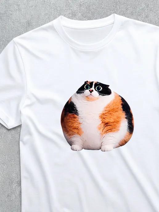 T-shirt with Cat-ness meme print (green eyes) L