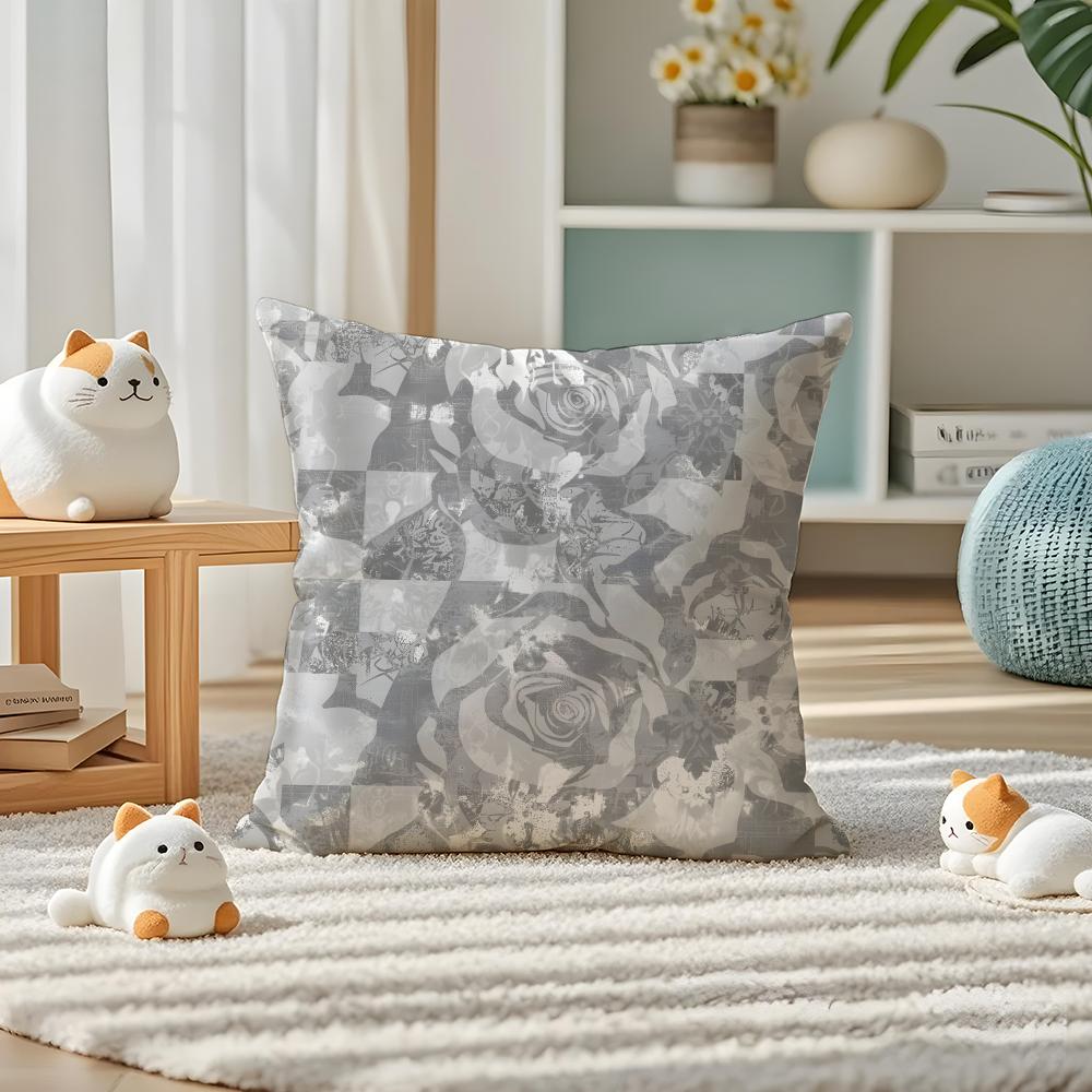 Retro Prints Cushion Cover Pillow Case Plush Fabric Soft Double Sided Print Home Sofa High Quality Cushion