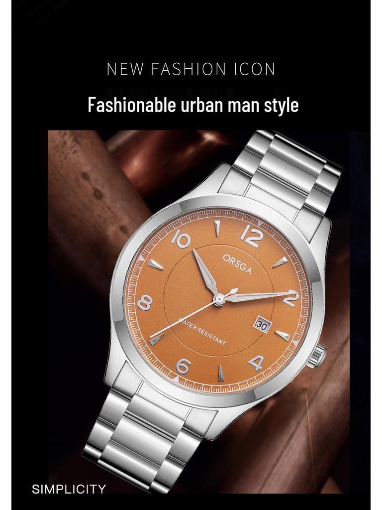 ORSGA Men's Fashion Waterproof Business Quartz Watch with Calendar
