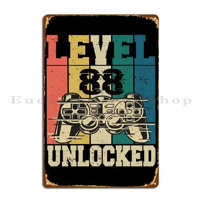 Level Unlocked Metal Sign Club Garage Decoration Custom Designing Club Tin Sign Poster 20x30cm(7.8x11.8inch)