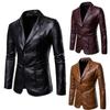 Giacca da uomo in pelle slim da uomo in pelle PU autunno e inverno. Giacca da cappotto bella