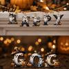 Holiday Scenery for Cafes Hotels Halloween Letter Ornament, Spooky Hanging Wooden Alphabet Letters Pendant with Ghost Creative Photo Prop Wall