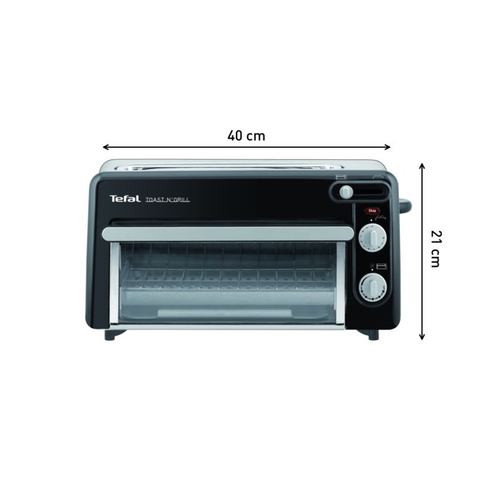 Grille-pain mini-four 2 en 1 Tefal, 6 thermostat, longue fente, mini four 210°, TL600830