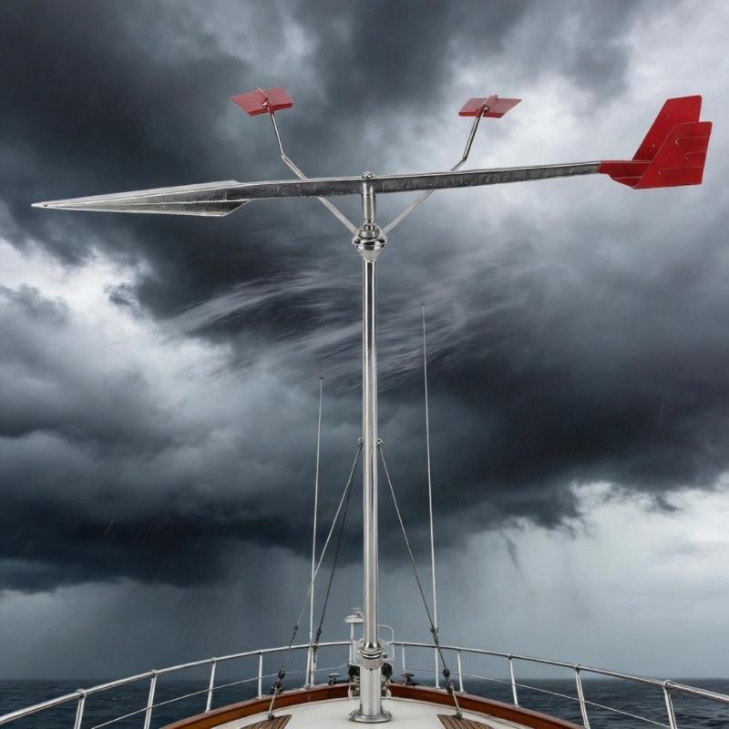 Stainless Steel Wind Direction Indicator Reflective Design Weather Vane for Night Navigation Safety on Boats