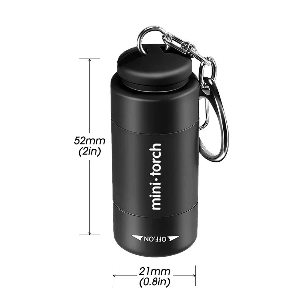 LED Mini Keychain Lights USB Rechargeable Waterproof Torch Light Portable Multifunctional Strong Flashlight For Outdoor Camping