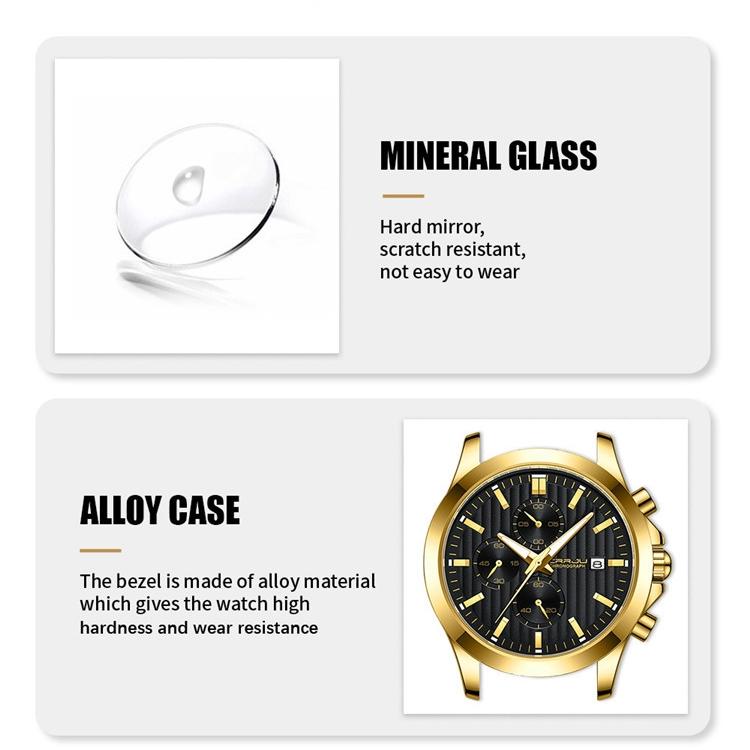 CRRJU New Watch 2310 Men's Watch Solid Stainless Steel with Simple Business Watch Atmosphere