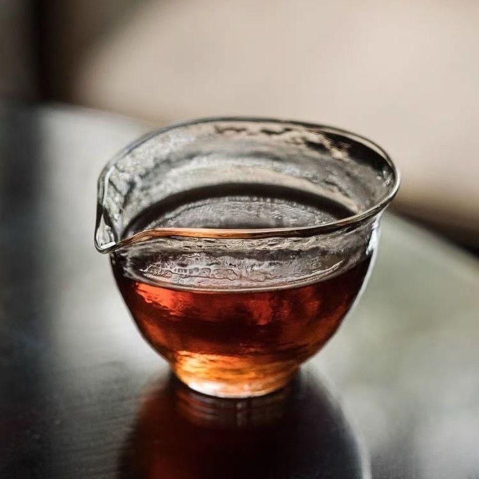 Japanese Sle Large Size Glass Gongfu Tea Set Hammered Pattern Transparent Public Cup Tea Ocean Fair Cup Tool for Tea