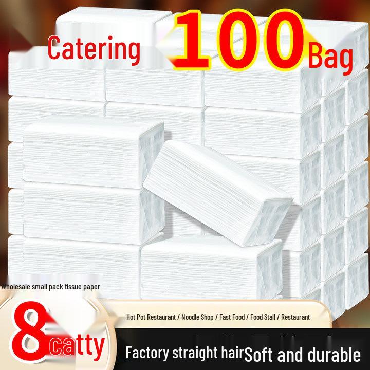 100-Pack Pull-Out White Tissues: Economical Household, Restaurant, Hotel, & Commercial Use 100 packs - 95mm x 170mm