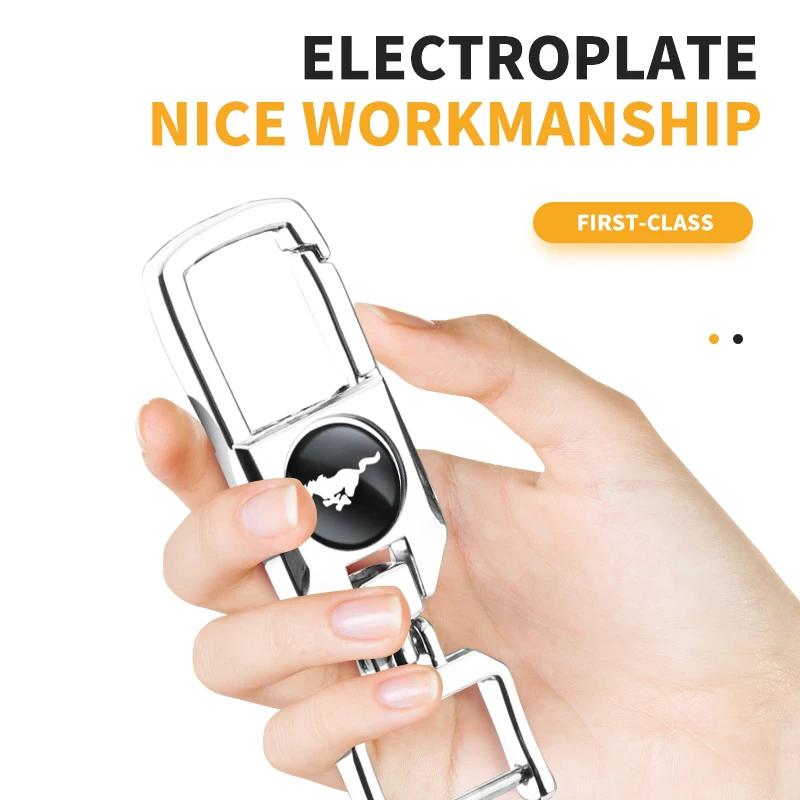 Car Sticker Hot For Ford New Metal 3D Car Keychain Running Horse Emblem Badge KeyChain Keyring Key Chain for Ford Mustang Shelby