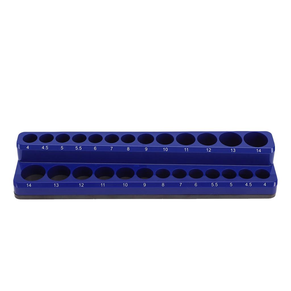 Metric Magnetic Socket Tray Blue Color Strong Magnetic Base Socket Organizer Holder for Work Area