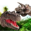 Jurassic Dinosaur Hand Puppets - T-Rex & Shark Plush Toys for Kids Imaginative Play, Parent-Child Role Play Gift Set