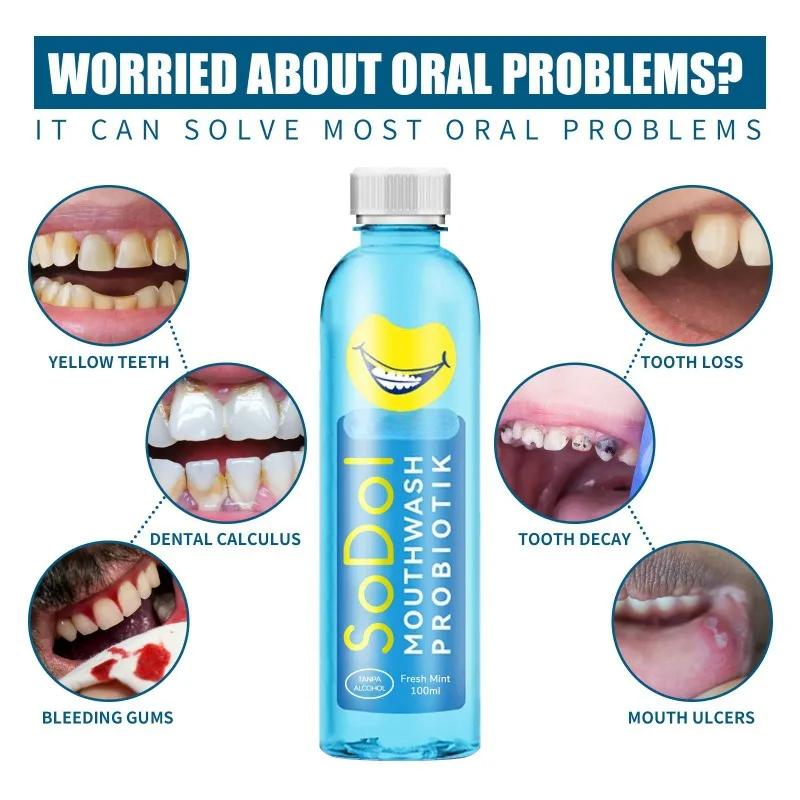 Mouthwash Remove Tooth Stains Odor Clean Yellow Tartar Whitening Teeth Lasting Fresh Breath Mouth Toothpaste Oral Smell Care