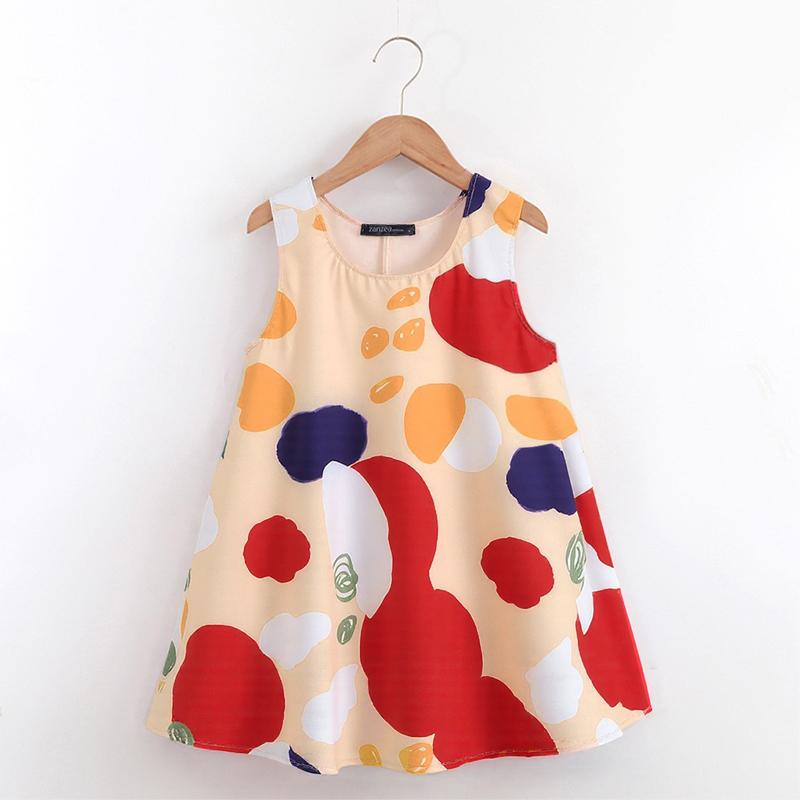 ZANZEA Women Casual Round Neck Loose Print Summer Sleeveless Tank Tops