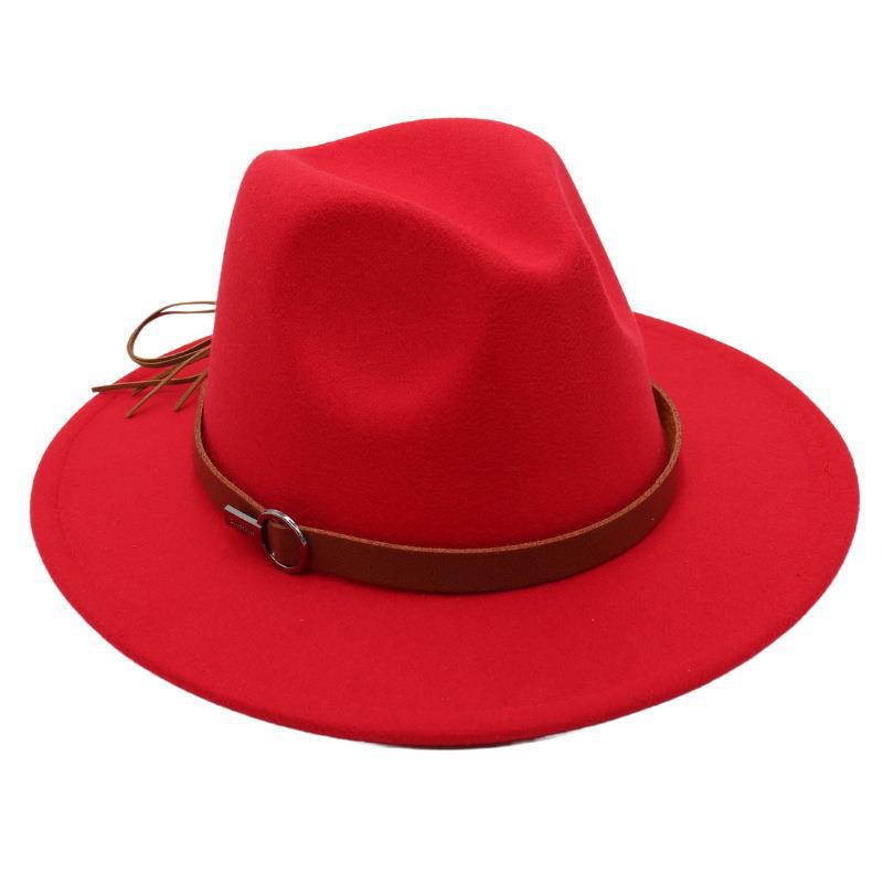 S New Retro British Top Hatsmall Belt Felt Hat Autumn And Winter European And American Jazz Hat Ins Style