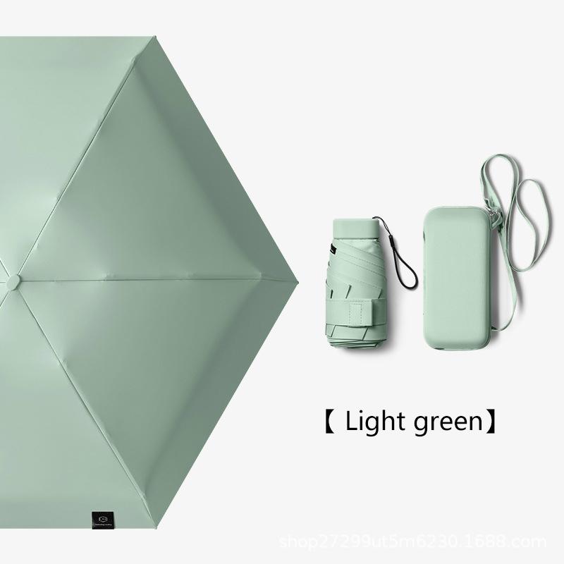 

Мини-зонт с плоским складом для женщин, карманный летний зонтик от солнца для женщин, маленькие симпатичные зонтики для девочек с сумкой для хранения светло-зеленый