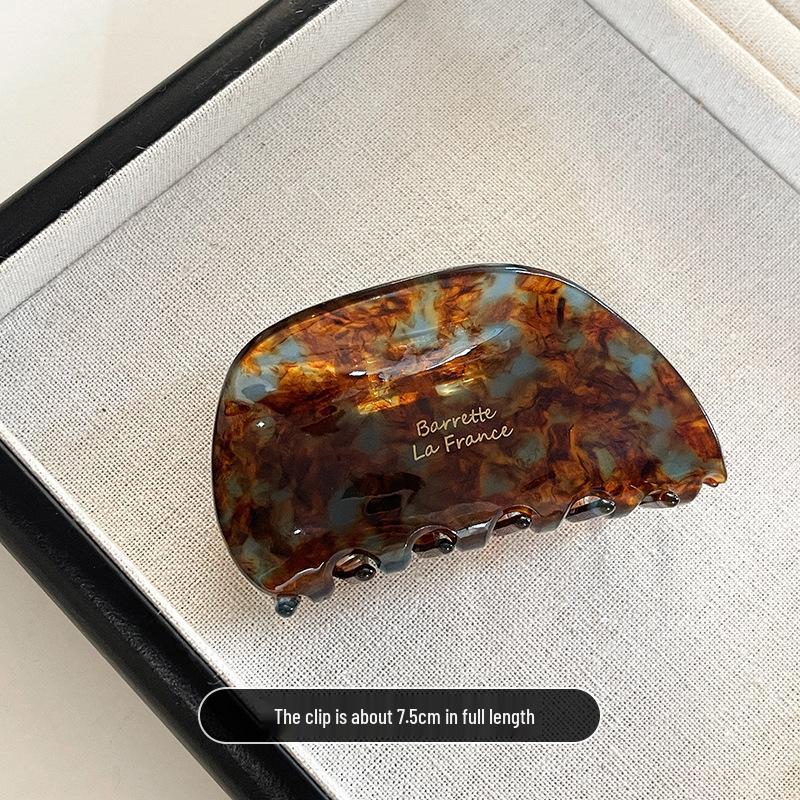 Retro Women's Acetate Claw Clip - High-End Bun and Shark Hair Accessory