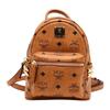 Stark Classic Doppelseitig mit Nieten Beschichtetes Canvas und Lederbesatz Rucksack Mini Unisex Rucksack Braun Cognac MMKAAVE13CO001