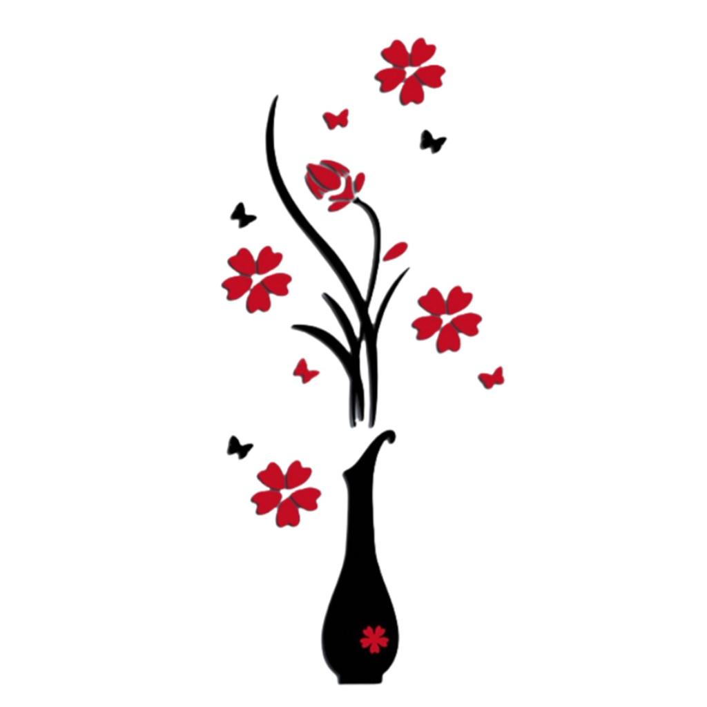 Vase 3d Three- Wall Stickers Acrylic Wall Stickers Wall Self-adhesive Wall Stickers High Appearance Creative Stickers Decorative Stickers