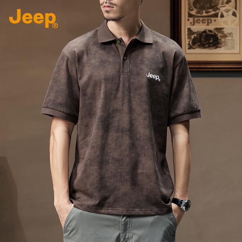 JEEP Men's 100% Cotton Short Sleeve Polo T-Shirt
