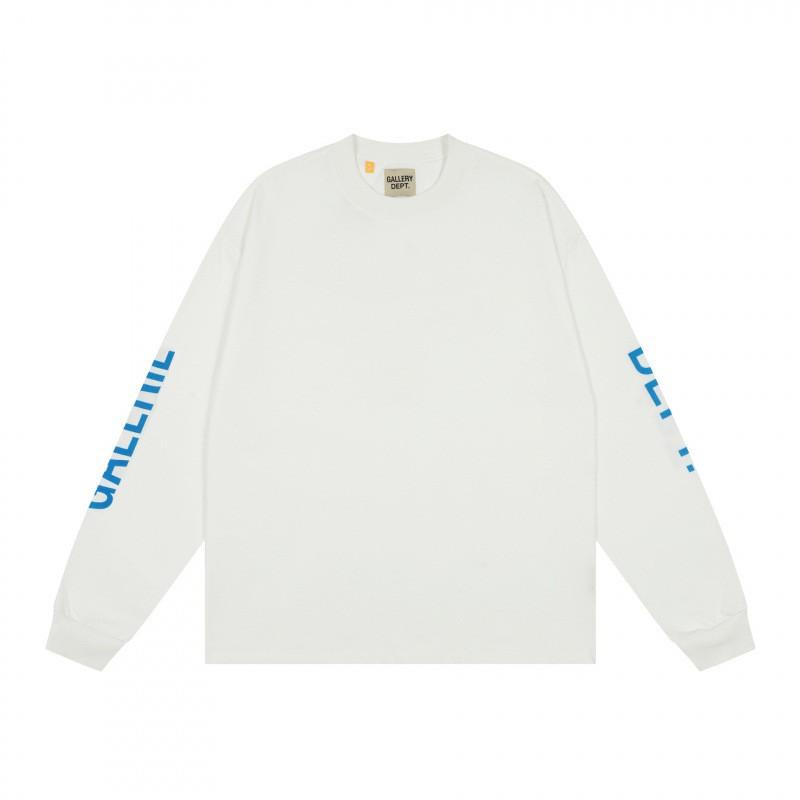 T-shirt da uomo oversize a maniche lunghe in cotone con stampa grafica, top casual streetwear